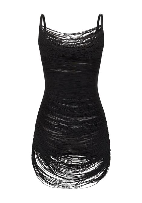 Black fringed mini dress The attico - women THE ATTICO | 251WCA00441KVV016AA100